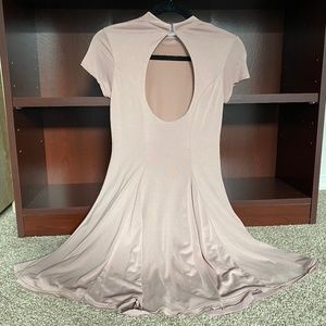 Mock Neck Pink Skater Dress